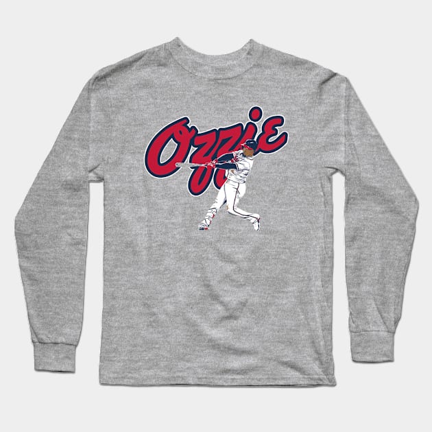 Ozzie Albies Slugger Swing Long Sleeve T-Shirt by KraemerShop